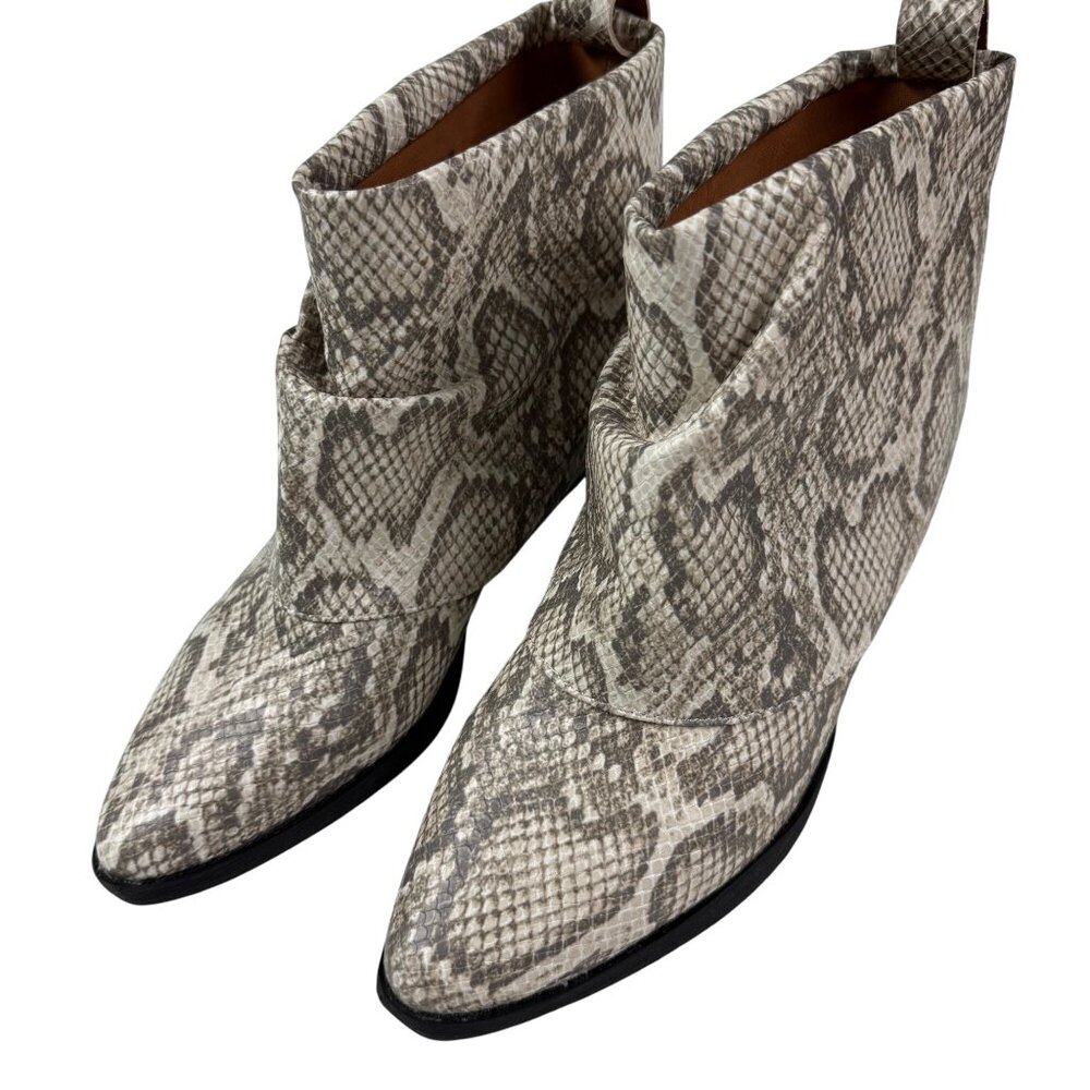 SIZE 7.5 ZODIAC Women's Black White Snake Print Western Ankle Cowgirl Boot - Picture 2 of 12